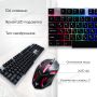  Игровой проводный комплект клавиатура и мышка Jedel GK100 геймерский комплект черный c RGB подсветкой