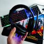  Игровой проводный комплект 4в1 клавиатура мышка наушники коврик Combo Gamer K01 геймерский комплект c RGB подсветкой
