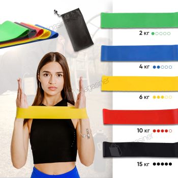 Эспандер для домашних тренировок на все группы мышц Esonstyle набор спортивных эластичных резинок лент с разной степенью нагрузки 