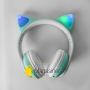 Бездротові навушники Bluetooth Cat STN-28 Котячі вушка Гарнітура з мікрофоном FM радіо + AUX, підсвічування (Бірюзовий)