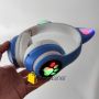 Бездротові навушники Bluetooth Cat STN-28 Котячі вушка Гарнітура з мікрофоном FM радіо + AUX, підсвічування (Синій)