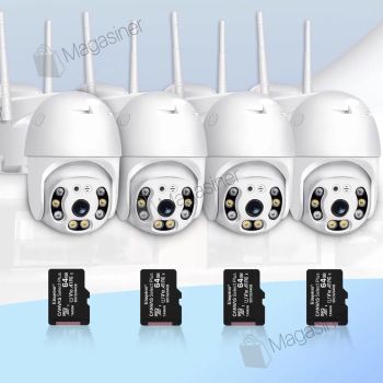 Набор уличного видеонаблюдения 4 в 1 уличная поворотная IP камера видеонаблюдения UKC WiFi HD-68 с картой памяти