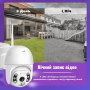 Вулична поворотна IP WIFI камера відеоспостереження WiFi HD-63 ICSee - 4мп + карта 64 гб камера зовнішнього спостереження для дому (1857-5-1)