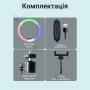 Кільцева лампа 36 см RGB зі штативом на 2,1 м і тримачем для телефону (2491-1)