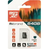 Карта пам'яті Mibrand microSDXC 64GB Class 10 (UHS-1) (1587)