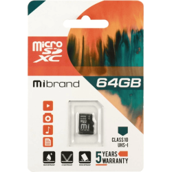 Карта пам'яті Mibrand microSDXC 64GB Class 10 (UHS-1) (1587)