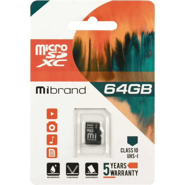 Карта пам'яті Mibrand microSDXC 64GB Class 10 (UHS-1) (1587)