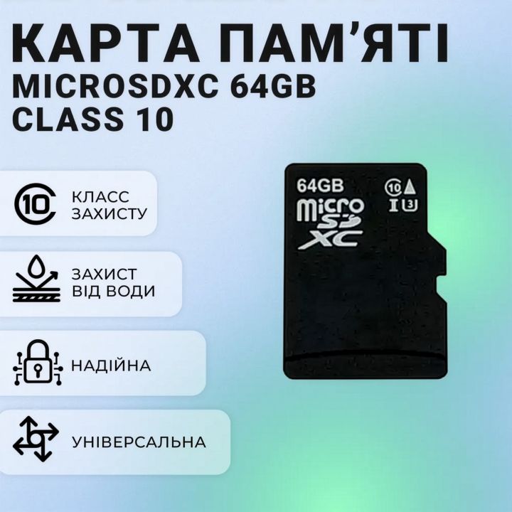 Карта пам'яті microSDXC 64GB Class 10 (UHS-1) (1587)
