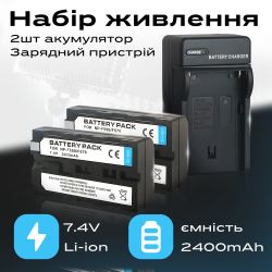 Комплект акумуляторів f550/f570 2400 mAh для відеосвітла із зарядним пристроєм (2670-3)