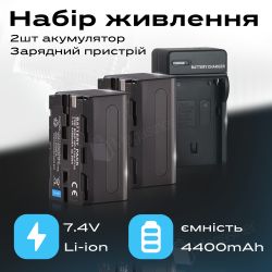 Комплект акумуляторів f750/f770 4400 mAh для відеосвітла із зарядним пристроєм (2670-4)