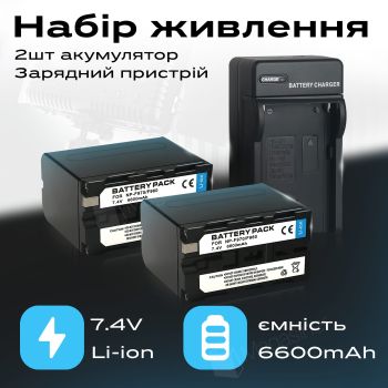 Комплект акумуляторів f970/f960 6600 mAh для відеосвітла із зарядним пристроєм (2670-5)