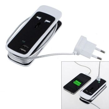 Сетевой фильтр удлинитель на 1 розетку и 2 USB порта переноска 