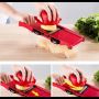 Овощерезка шинковка со сменными насадками Mandoline Slicer терка слайсер 6 в 1 с контейнером красная