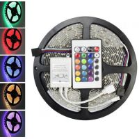 Комплект светодиодная лента влагозащищенная LED 5050 SMD RGB 12v с контроллером+Пульт + блок питания 5м