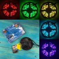 Комплект светодиодная лента влагозащищенная LED 5050 SMD RGB 12v с контроллером+ Пульт + блок питания 5м (1349)