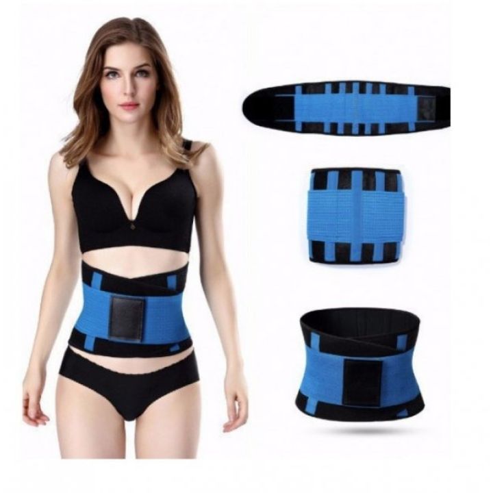 Пояс для похудения на липучке Hot Shapers Belt Power утягивающий Синий