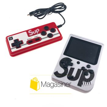 Портативная игровая ретро приставка с джойстиком Sup Game Box 400 игр dendy денди белая (1396)