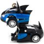Машинка трансформер на радиоуправлении Bugatti Veyron Robot Car RC 1:18 радиоуправляемая машина на аккумуляторе синяя