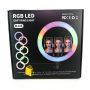 Кільцева RGB LED лампа 36 см зі штативом 2 метри (кільцеве світло) для селфі / фото / відео / інстаграма / тик струму / візажиста (1678)