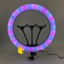 Кільцева RGB LED лампа 36 см зі штативом 2 метри (кільцеве світло) для селфі / фото / відео / інстаграма / тик струму / візажиста (1678)
