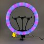 Кільцева RGB LED лампа 36 см зі штативом 2 метри (кільцеве світло) для селфі / фото / відео / інстаграма / тик струму / візажиста (1678)