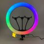 Кільцева RGB LED лампа 36 см зі штативом 2 метри (кільцеве світло) для селфі / фото / відео / інстаграма / тик струму / візажиста (1678)