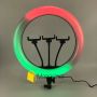 Кільцева RGB LED лампа 36 см зі штативом 2 метри (кільцеве світло) для селфі / фото / відео / інстаграма / тик струму / візажиста (1678)