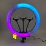 Кільцева RGB LED лампа 36 см зі штативом 2 метри (кільцеве світло) для селфі / фото / відео / інстаграма / тик струму / візажиста (1678)