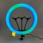 Кільцева RGB LED лампа 36 см зі штативом 2 метри (кільцеве світло) для селфі / фото / відео / інстаграма / тик струму / візажиста (1678)