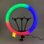 Кільцева RGB LED лампа 36 см зі штативом 2 метри (кільцеве світло) для селфі / фото / відео / інстаграма / тик струму / візажиста (1678)