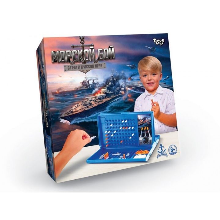 Детская настольная развлекательная игра Морской Бой Danko Toys  развивающая настолка для всей семьи