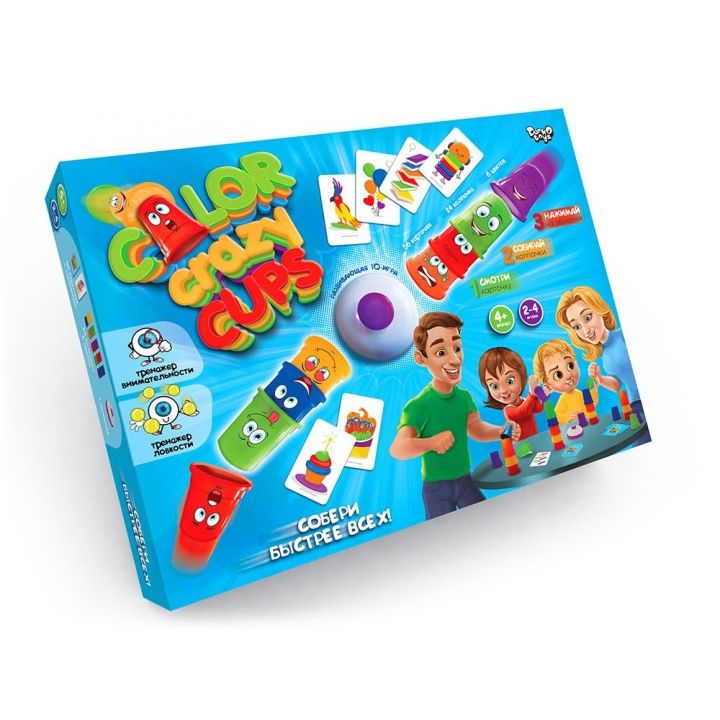 Настольная игра цветные колпачки Crazy Color Cups Danko Toys развивающая настолка для всей семьи