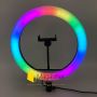 Кільцева RGB LED лампа 30 см зі штативом 2 метри (кільцеве світло) для селфі / фото / відео / інстаграма / тик струму / візажиста (1722-tg)