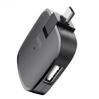 Usb хаб разветвитель концентратор удлинитель USB hub HOCO Type-C OTG to 3USB HB11 Черный