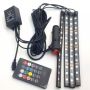 Автомобильная водонепроницаемая светодиодная RGB LED подсветка в салон на 4 ленты от прикуривателя с пультом (1868)