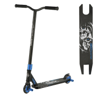 Самокат трюковый с алюминиевыми колесами 2 пеги в комплекте Best Scooter черный с синим (1890-86380)