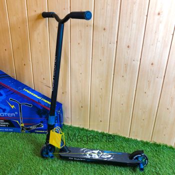 Самокат трюковый с алюминиевыми колесами 2 пеги в комплекте Best Scooter (DIMSA-031-1N), Черный с синим