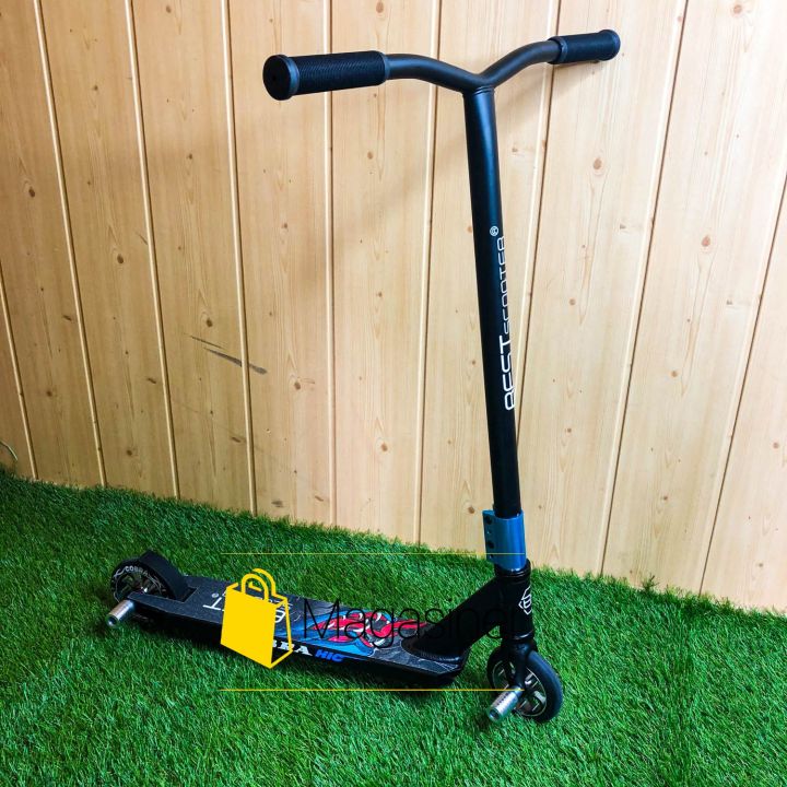 Самокат для трюков Best Scooter колеса алюминий 110 мм с пегами (синий с серым)