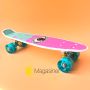 Пенни борд скейт маленький лонгборд детский скейтборд Best Board S 29707, доска 55 см, колёса полиуритановые светятся для фрирайда Фиолетовый