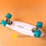 Пенни борд скейт маленький лонгборд детский скейтборд Best Board S 29707, доска 55 см, колёса полиуритановые светятся для фрирайда Фиолетовый