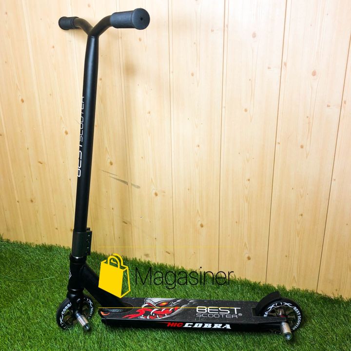 Самокат для трюков Best Scooter колеса алюминий 110 мм с пегами (черный)