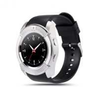 Умные смарт часы с функцией фитнес браслета Smart watch V8 мужские сенсорные спортивные часы Black/Silver
