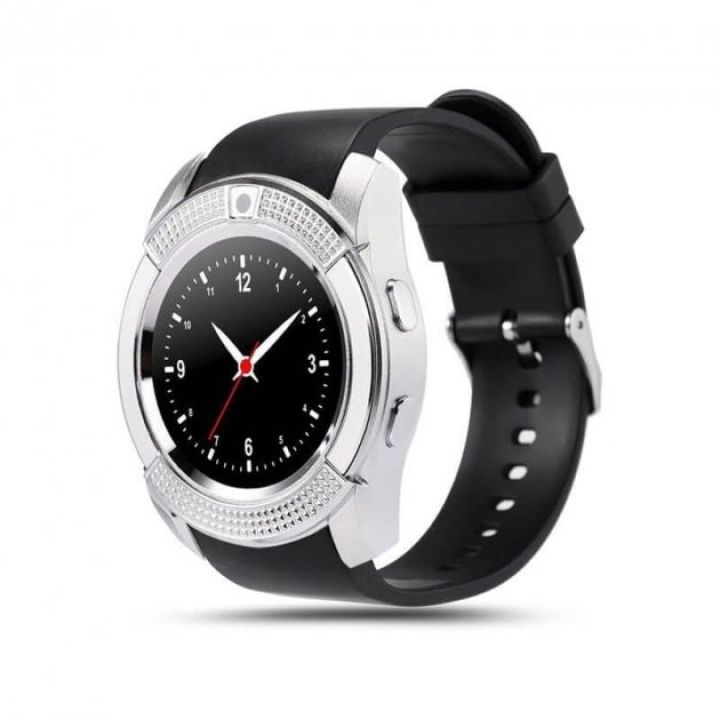 Умные смарт часы с функцией фитнес браслета Smart watch V8 мужские сенсорные спортивные часы Black/Silver