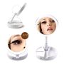 Складное двухстороннее косметическое зеркало Magic Makeup для макияжа гримерное увеличительное 10X с LED подсветкой (388)