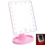 Косметическое настольное зеркало для макияжа с подсветкой 16 LED Touch Mirror сенсорное гримерное розовое
