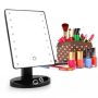 Косметическое настольное зеркало для макияжа с подсветкой 16 LED Touch Mirror сенсорное гримерное черное