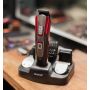Професійний Тример GEEMY PROFESSIONAL HAIR CLIPPER Машинка для стрижки волосся з насадками для бороди, носа та вух Red