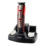 Професійний Тример GEEMY PROFESSIONAL HAIR CLIPPER Машинка для стрижки волосся з насадками для бороди, носа та вух Red