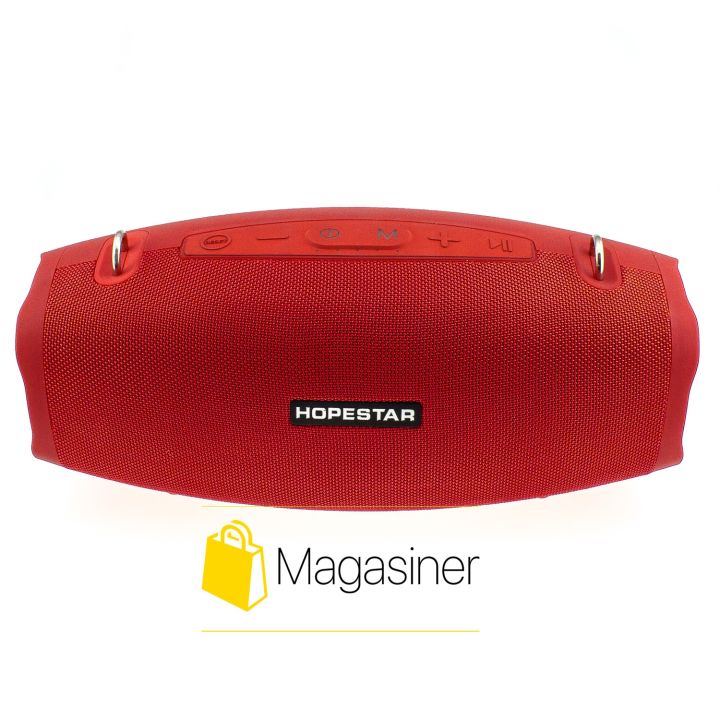 Оригинальная портативная Bluetooth колонка Hopestar X с микрофоном красная (713-tg)